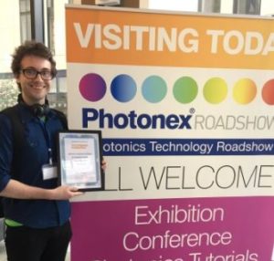 Best Poster Awarded to Peter Tinning at Photonex