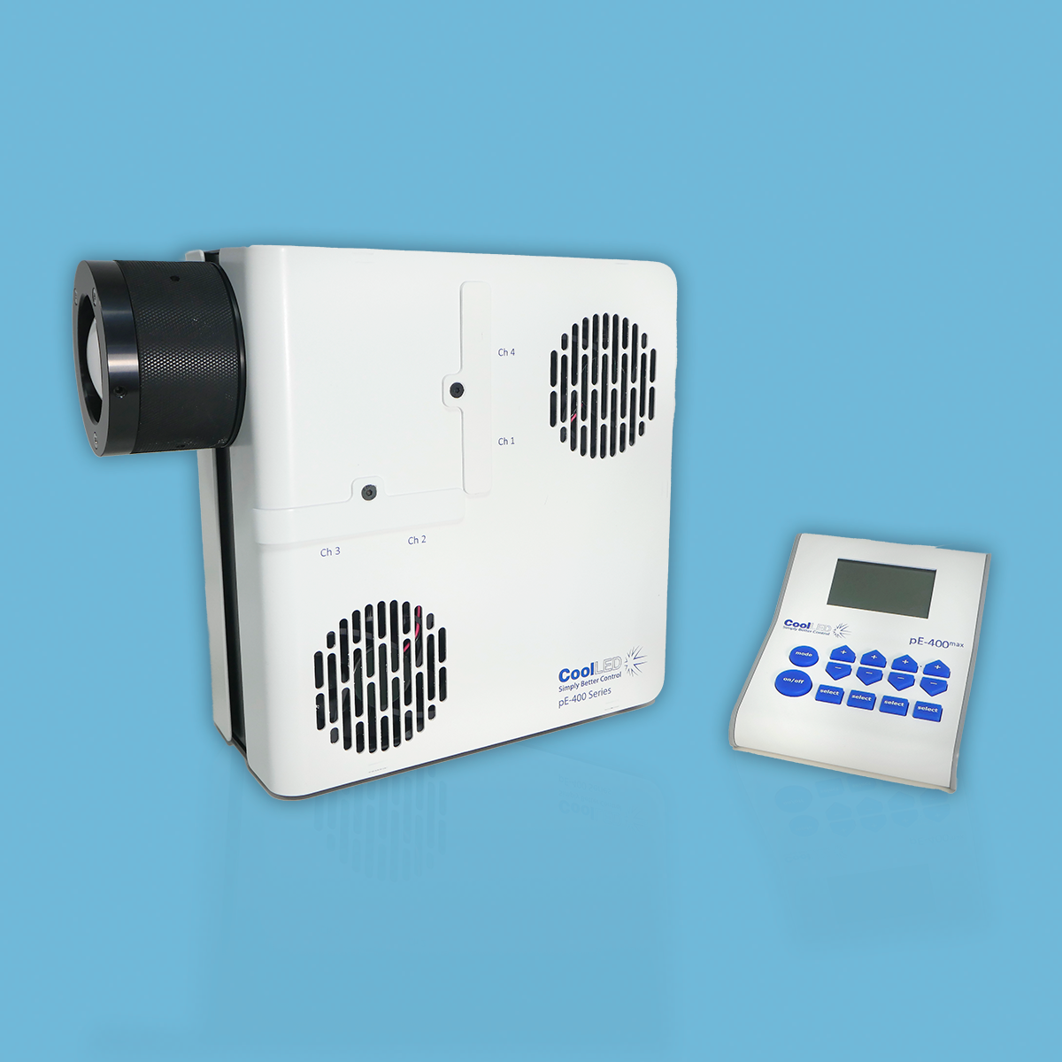 pE 400max focus adjuster with pod main view blue bg square pE 400max focus adjuster with pod main view blue bg square