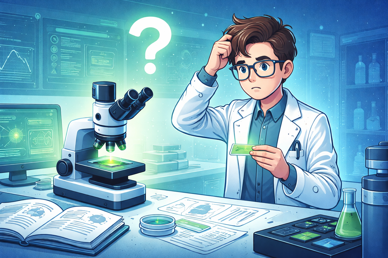 puzzled microscopist