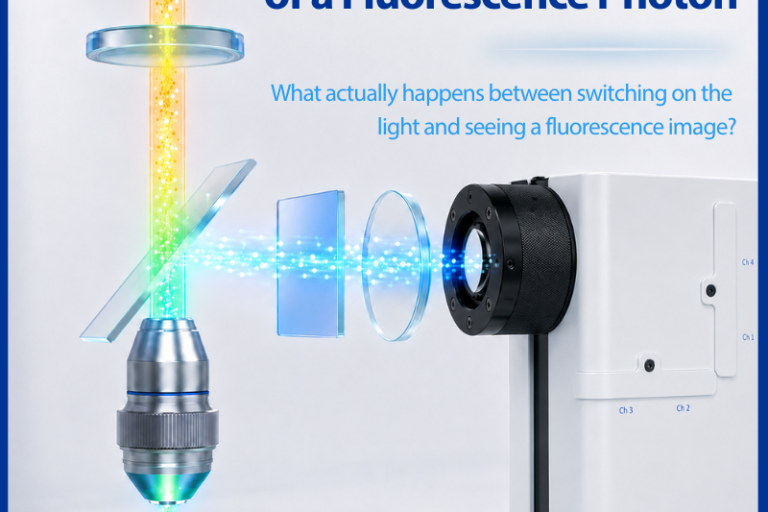 The Amazing Journey of a Fluorescence Photon