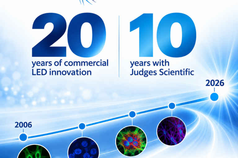 Celebrating 20 years of CoolLED and 10 years with Judges Scientific