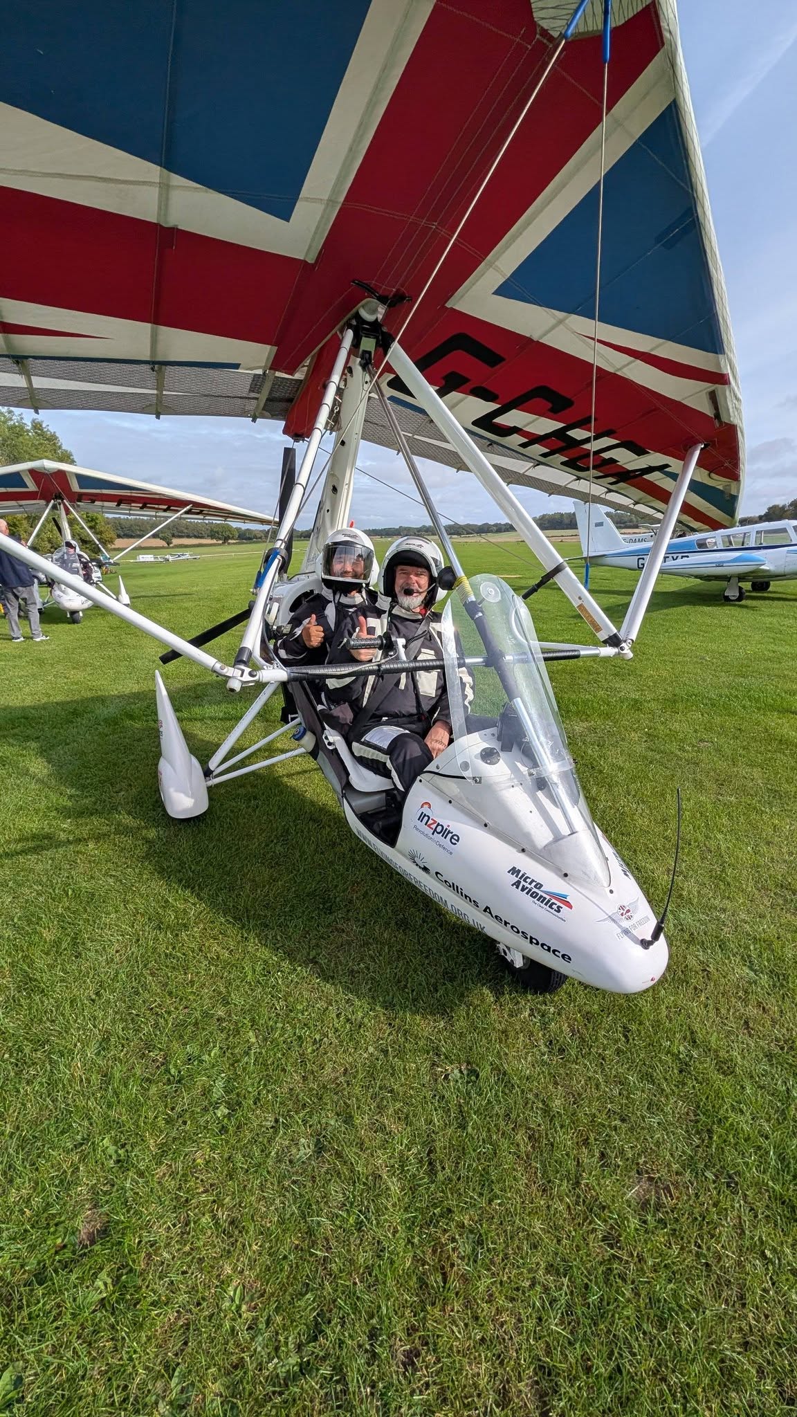 Mike Foreman taking part in the Flying For Freedom flight experience day at Popham Airfield