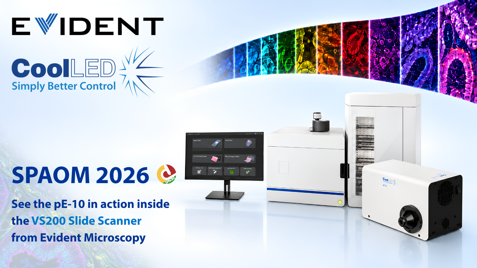 Evident VS200 Research Slide Scanner with CoolLED pE-10 at SPAOM 2026